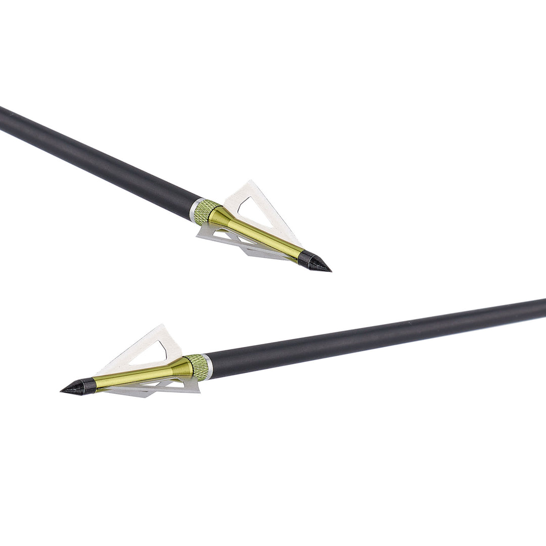 12 er 100-Grains Schwarz/Silber Screw-in Broadheads