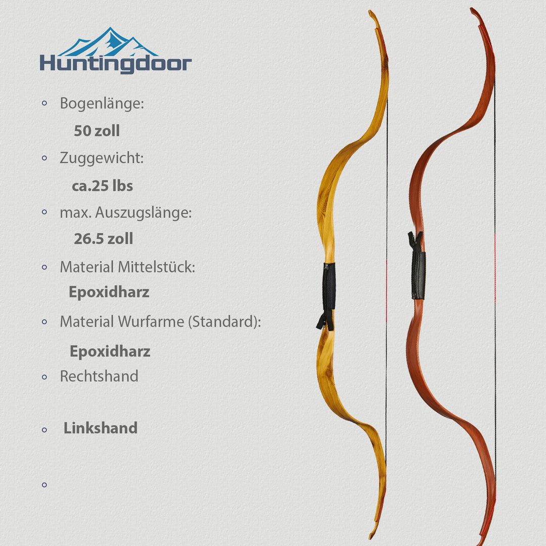25 lbs Traditioneller Bogen, Reiterbogen-Set für Anfänger, Versand aus Deutschland