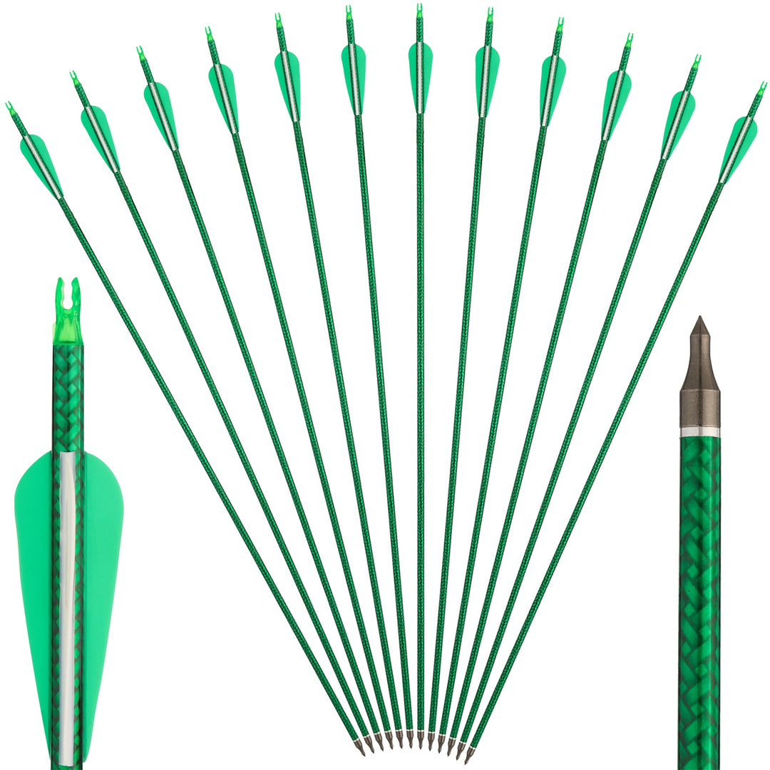30 Zoll pfeile für Recurvebogen,compoundbow carbon pfeile mit vanes,soine 500-12 pcs