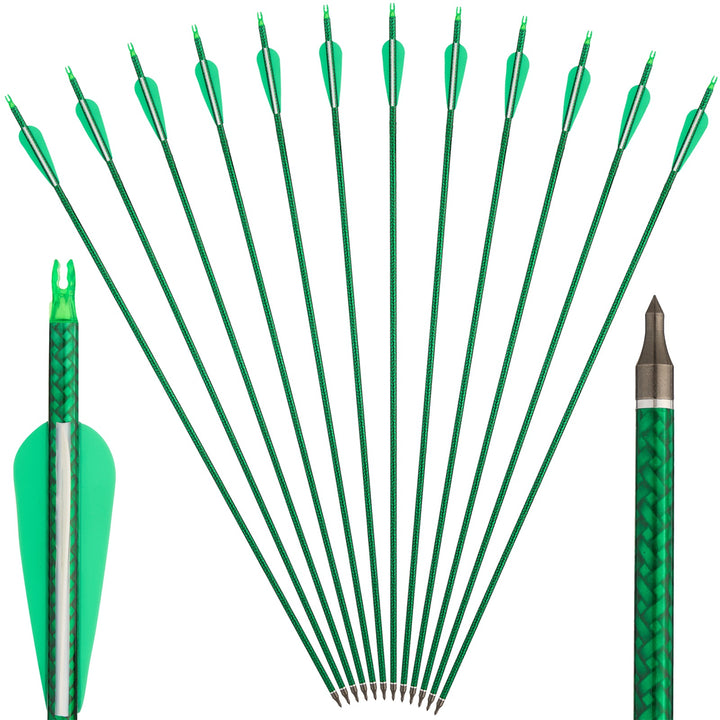 30 Zoll pfeile für Recurvebogen,compoundbow carbon pfeile mit vanes,soine 500-12 pcs