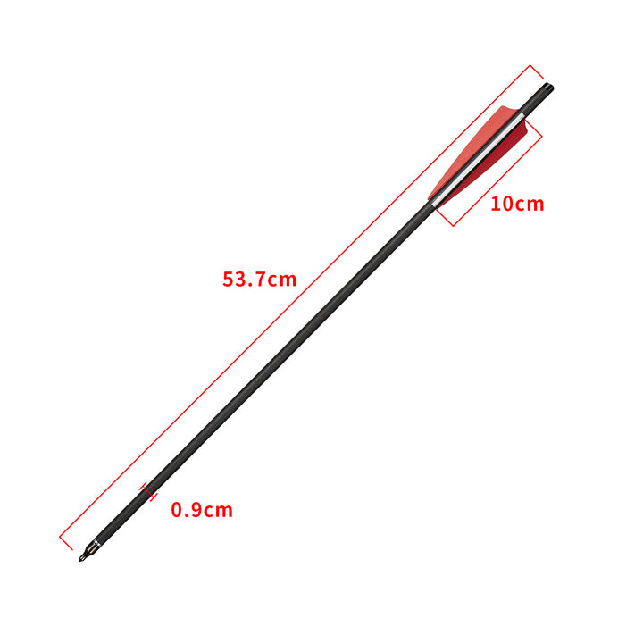 12 er 20 Zoll Carbon Armbrustpfeile mit 4" Flügel für Armbrust Bogenschießen
