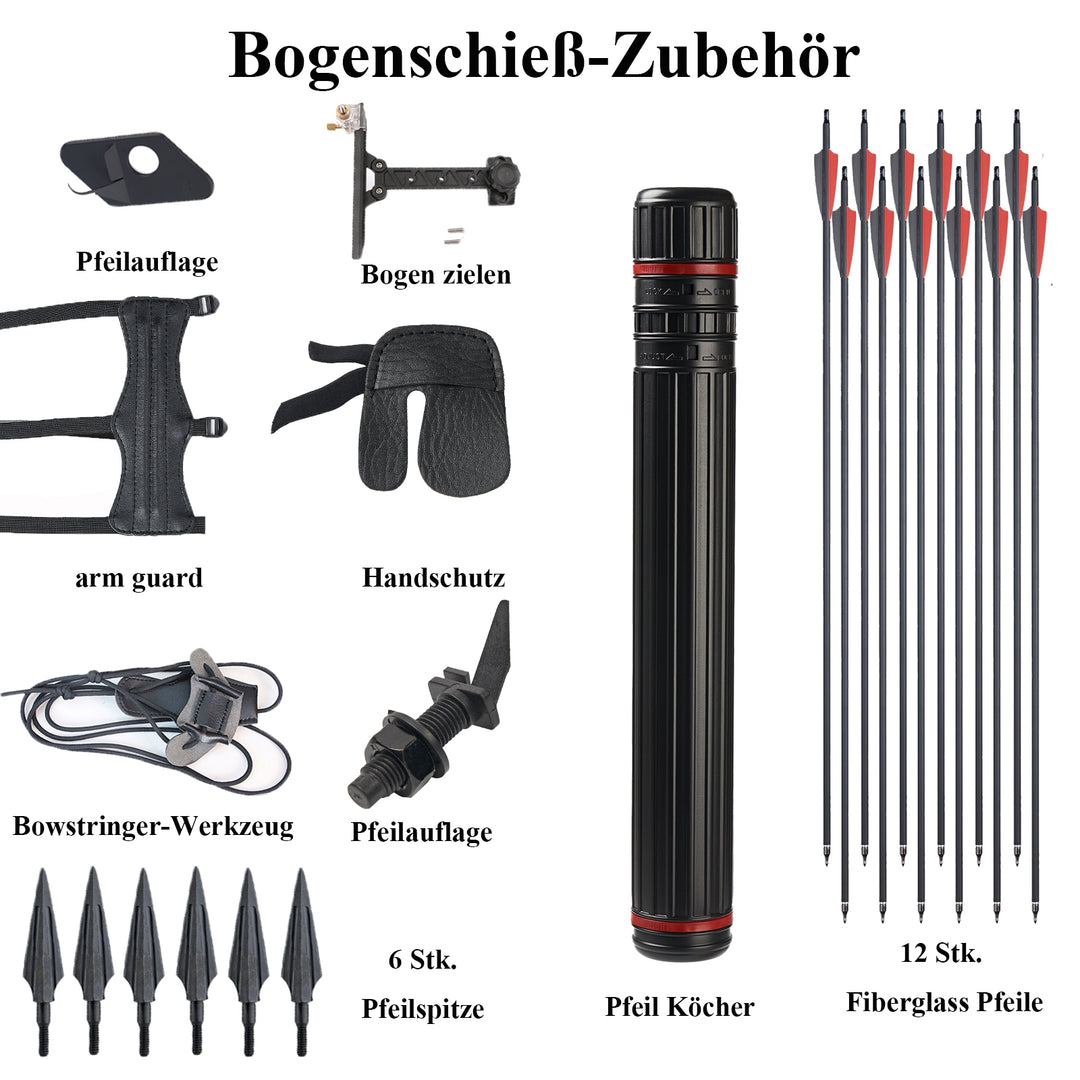56 Zoll profi pfeil und bogen Set für Erwachsene mit Bogenschießzubehör 3d-parcours