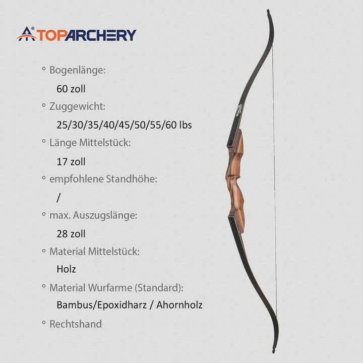 60 zoll recurvebogen-Jadbogen-Take down