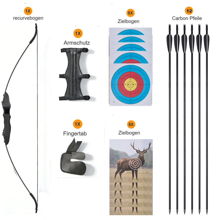 Huntingdoor Pfeile und bogen set für Erwachsene, 30–40 lbs, Geradebogen- Recurvebögen