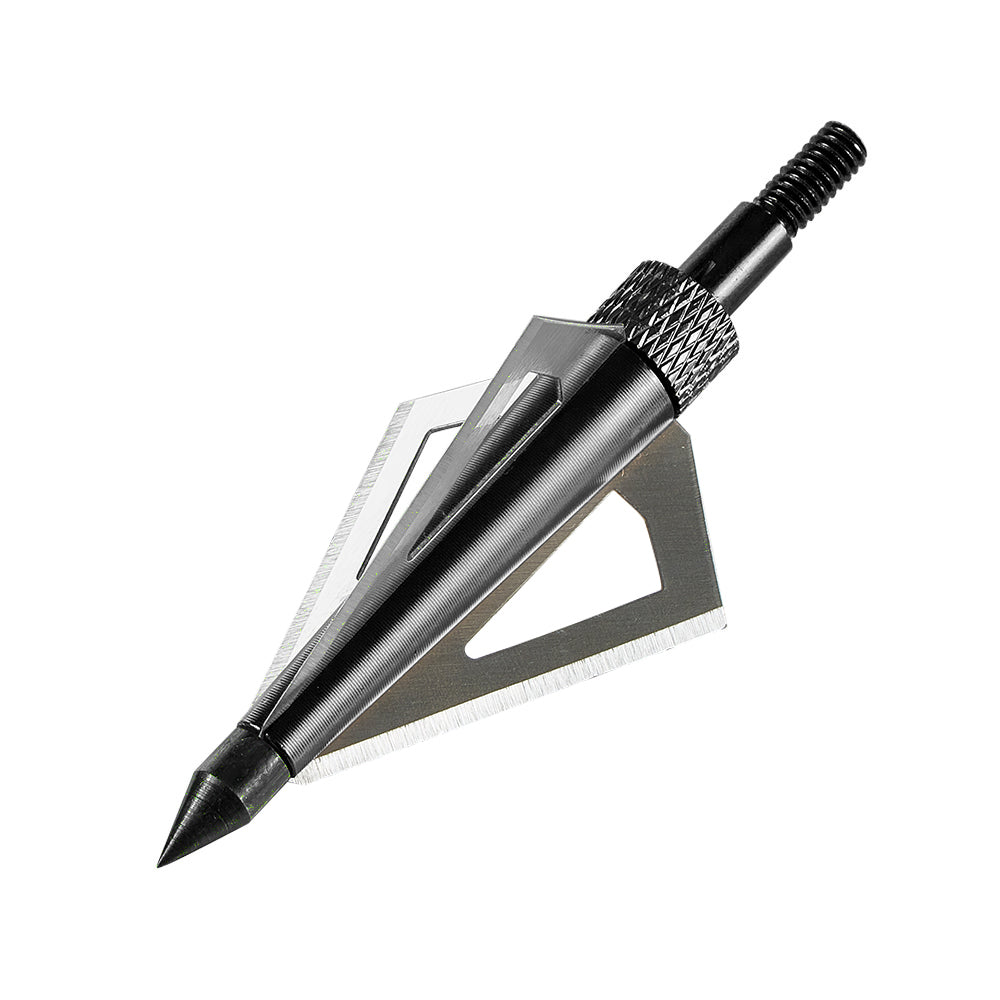 12 er 100-Grains Schwarz/Silber Screw-in Broadheads