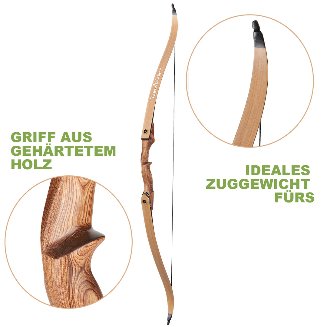 TopArchery 60 zoll Recurvebogen Links Rechts Hand Jagd Ziel Praxis 25-50lbs